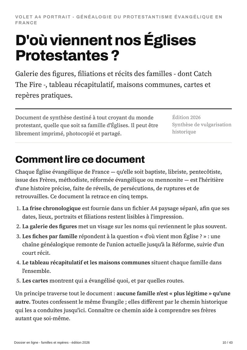 Après la frise — des événements aux familles