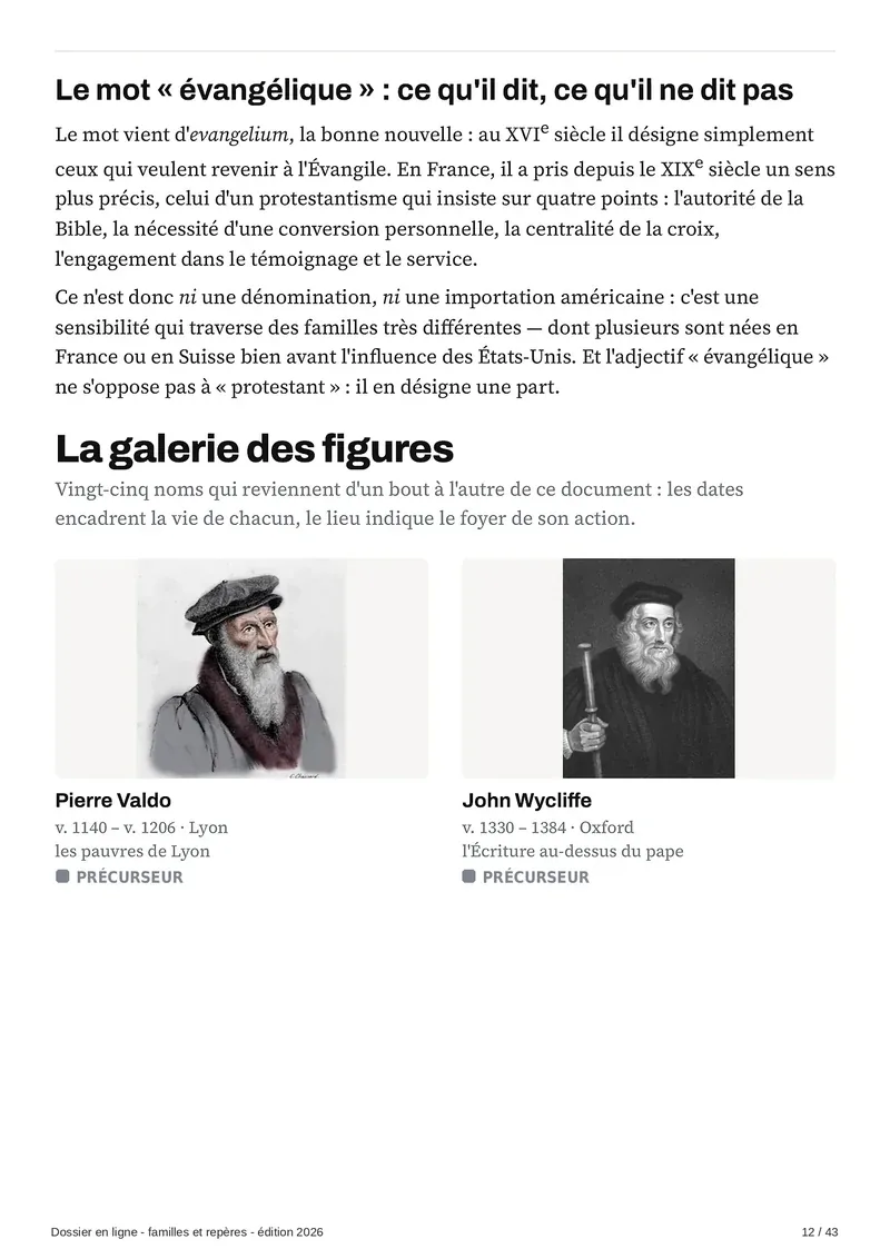 Le mot évangélique et la galerie des figures